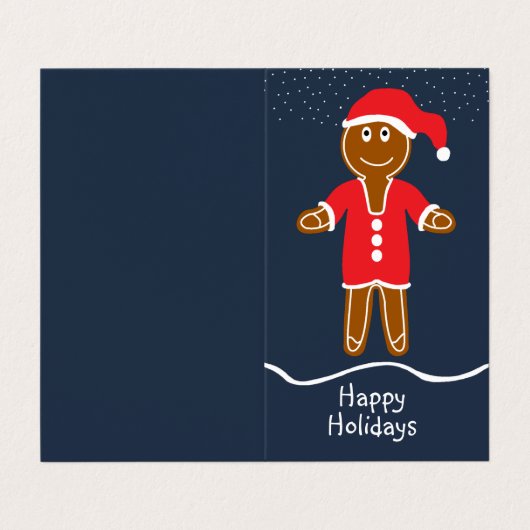 Gingerbrot Weihnachtsmann, Foto Weihnachtskarte Visitenkarten (Außenseite Aufgefaltet)