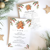 Gingerbrot Weihnachtsmenü & Quiz Menükarte