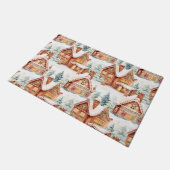 Gingerbrot Weihnachtsmuster Fußmatte (Schrägansicht)