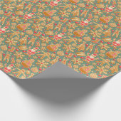 Gingerbrot Weihnachtsmuster Geschenkpapier (Ecke)