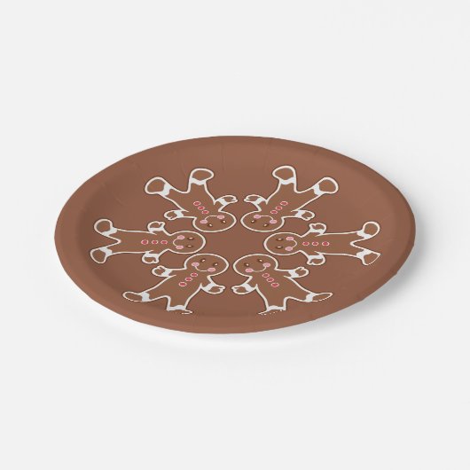 Gingerbrot Weihnachtspapier-Teller Pappteller (Schrägansicht)
