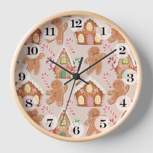 Gingerbrot Weihnachtssaison Uhr (Vorderseite)