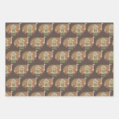 Gingerbrot Weihnachtsschneeflocken Brown Geschenkpapier Set (Vorderseite 2)