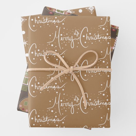 Gingerbrot Weihnachtsschneeflocken Brown Geschenkpapier Set (Beispiel)