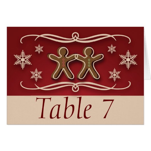 Gingerbrot Weihnachtstische Platzkarten (Vorderseite (Horizontal))