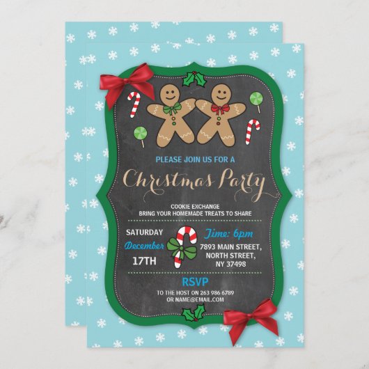 Gingerbrot Weihnachtsweihnachtsmarkt Party Cookie Einladung (Vorne/Hinten)
