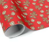 Gingerbrot Weihnachtswrapping Paper Geschenkpapier (Rolleneckpunkt)