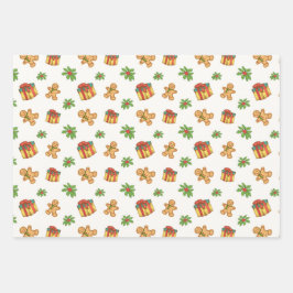 Gingerbrot Weihnachtswrapping Paper Geschenkpapier Set