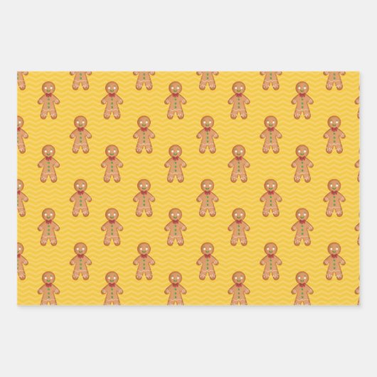 Gingerbrot Weihnachtswrapping Paper Sheets Geschenkpapier Set (Vorderseite)