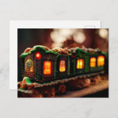 Gingerbrot Weihnachtszug Postkarte (Vorne/Hinten)