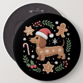 Gingerbrot Weiner Dog Lover Dackel Weihnachten Button (Vorne & Hinten)