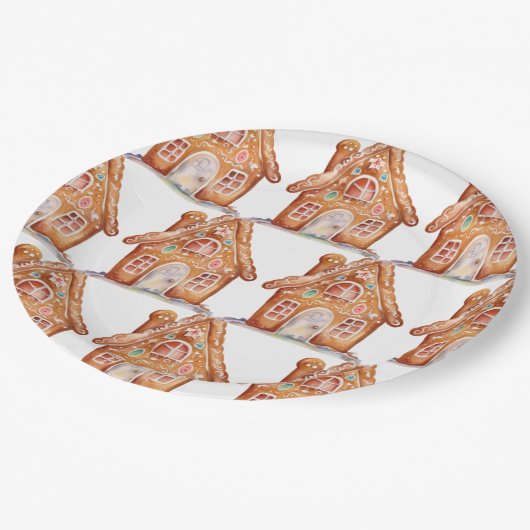 Gingerbrot Wish Pappteller (Schrägansicht)