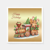 Gingerbrot Zug Holiday Paper Napkin Serviette (Vorderseite)
