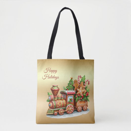 Gingerbrot Zug Holiday Tote Bag Tasche (Vorderseite)