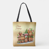 Gingerbrot Zug Holiday Tote Bag Tasche (Rückseite)