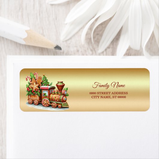 Gingerbrot Zug Rückfahradresse Etikett (Insitu)