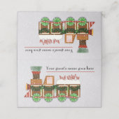 Gingerbrot Zug Weihnachtsgebäck Party Platzkarte (Außenseite Aufgefaltet)