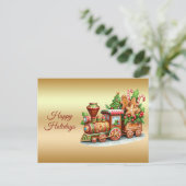 Gingerbrot Züge Holiday Postkarte (Stehend Vorderseite)