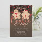 Gingerbrote Cookies Holiday Cookie Exchange Party Einladung (Stehend Vorderseite)