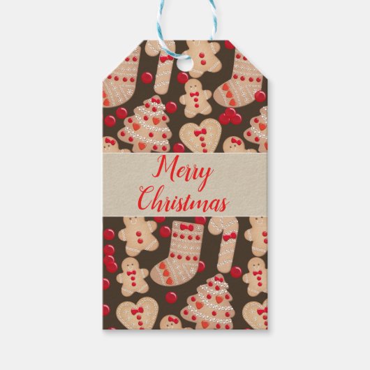 Gingerbrote Cookies Holiday Cookie Exchange Party Geschenkanhänger (Vorderseite)