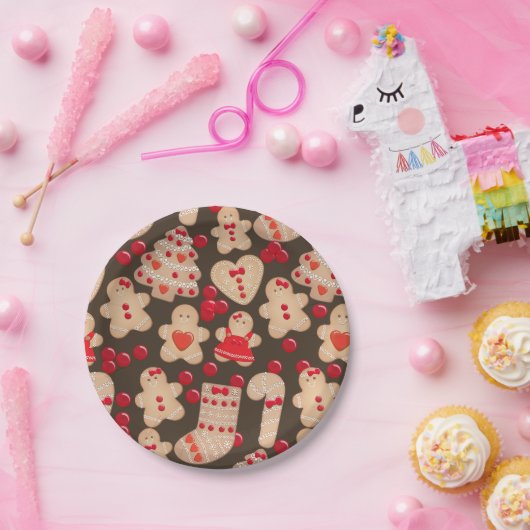 Gingerbrote Cookies Holiday Cookie Exchange Party Pappteller (Party)