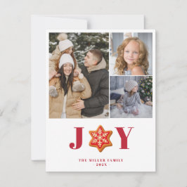 Gingerbrote Cookies Joy Holiday Multi Foto Card Feiertagskarte