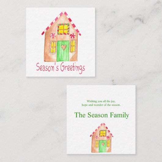 Gingerbrothaus der Saison Begleitkarte (Vorne/Hinten)