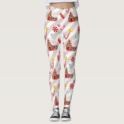 Gingerbrothaus Weihnachten Leggings (Vorderseite)