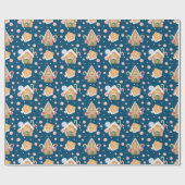 Gingerbrothäuser & Candy Canes Roll Geschenkpapier (Flach)