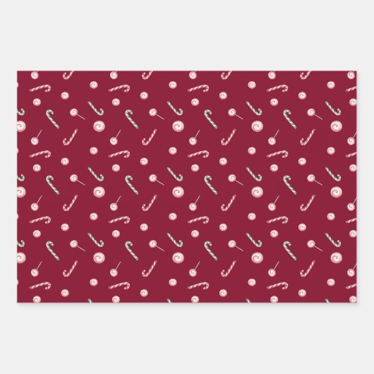 Gingerbrothäuser & Candy Canes Set Geschenkpapier Set (Vorderseite 2)