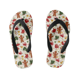 Gingerbrotmuster Kinderbadesandalen