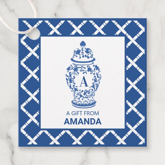 GingerJar & Bamboo | Monogramm A | Gefälligkeitsta Geschenkanhänger (Vorderseite)