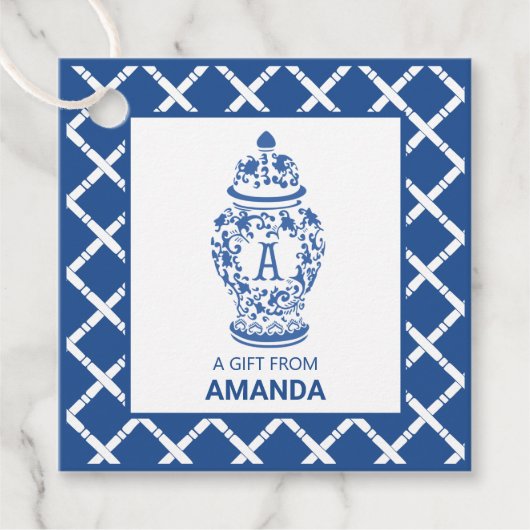 GingerJar & Bamboo | Monogramm A | Geschenkanhänger (Vorderseite)