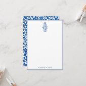 GingerJar Chinoiserie | Monogramm Q | Mitteilungsk Karte (Vorderseite/Rückseite Beispiel)