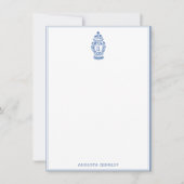 GingerJar Chinoiserie | Monogramm Q | Mitteilungsk Karte (Vorderseite)