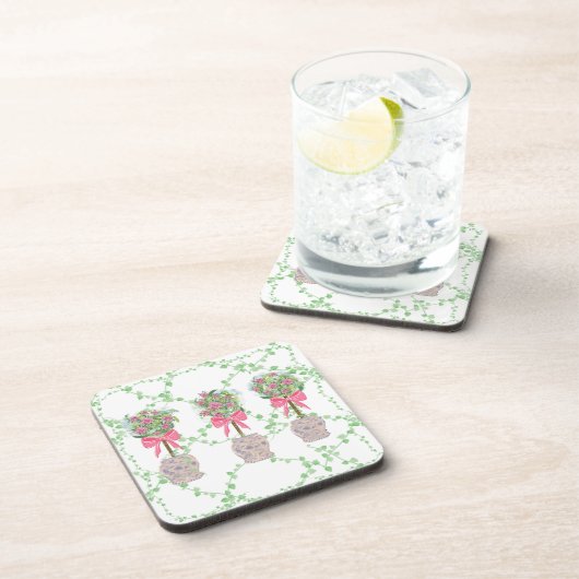 GingerJars Jar Lattice Grüne Rose Getränkeuntersetzer (Rechte Seite)