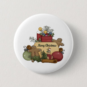 Gingerman Weihnachten Button