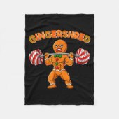 Gingershred Bodybuilder Funny Gingerbread Man Weig Fleecedecke (Vorderseite)