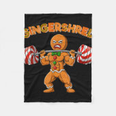 Gingershred Bodybuilder Funny Gingerbread Man Weig Fleecedecke (Vorderseite)