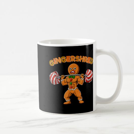 Gingershred Bodybuilder Lustiger Lebkuchenmann Wei Kaffeetasse (Rechts)