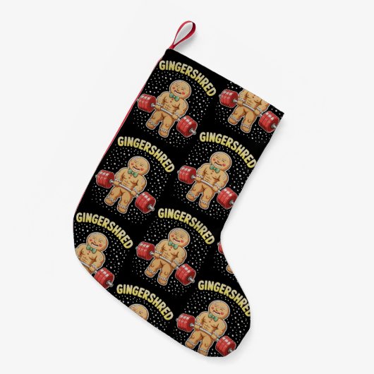 Gingershred Christmas Gingerbread Gym Bodybuilding Kleiner Weihnachtsstrumpf (Vorderansicht (hängend))