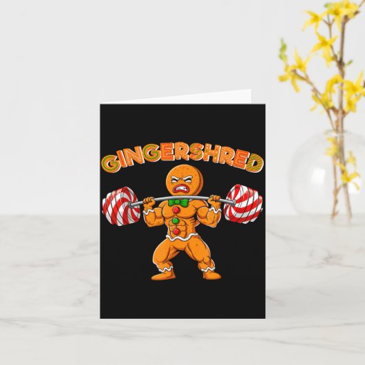 Gingershred Christmas Gingerbread Man Gym Bodybuil Karte (Gelbe Blume)
