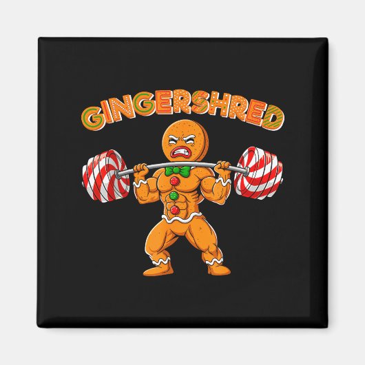 Gingershred Christmas Gingerbread Man Gym Bodybuil Magnet (Vorne)