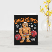 Gingershred Christmas Gym Workout Funny Gingerbrea Karte (Gelbe Blume)