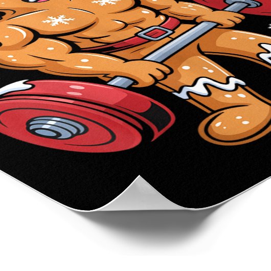 Gingershred Christmas Gym Workout Funny Gingerbrea Poster (Ecke)