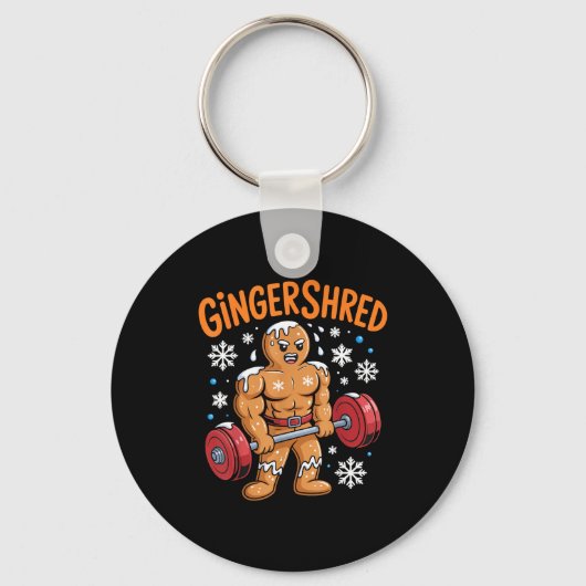 Gingershred Christmas Gym Workout Funny Gingerbrea Schlüsselanhänger (Vorderseite)