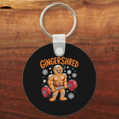 Gingershred Christmas Gym Workout Funny Gingerbrea Schlüsselanhänger (Vorderseite)