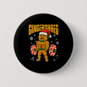Gingershred Funny Gingerbread Man Gym Bodybuilding Button (Vorderseite)