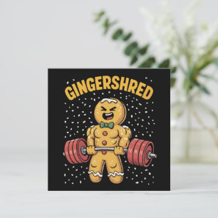 Gingershred Funny Gingerbread Man Gym Bodybuilding Feiertagskarte