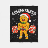Gingershred Funny Gingerbread Man Gym Bodybuilding Fleecedecke (Vorderseite)